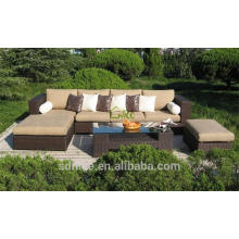 DE- (46) mobiliário de exterior sofá vime / rattan l em forma de sofá conjunto